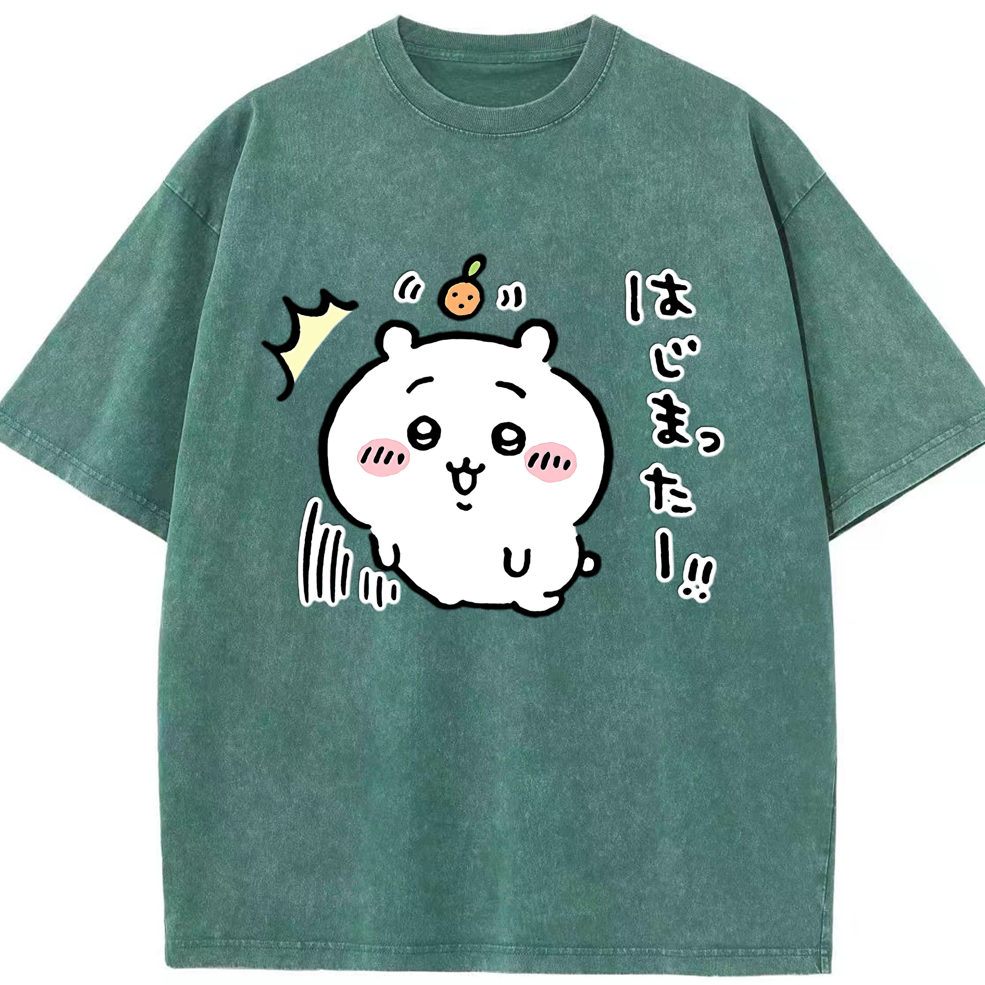 （画像用） ちいかわ ちいかわ Chii-kawa chiikawa 綿100% ヴィンテージ風 半袖Tシャツ（フロントプリント）